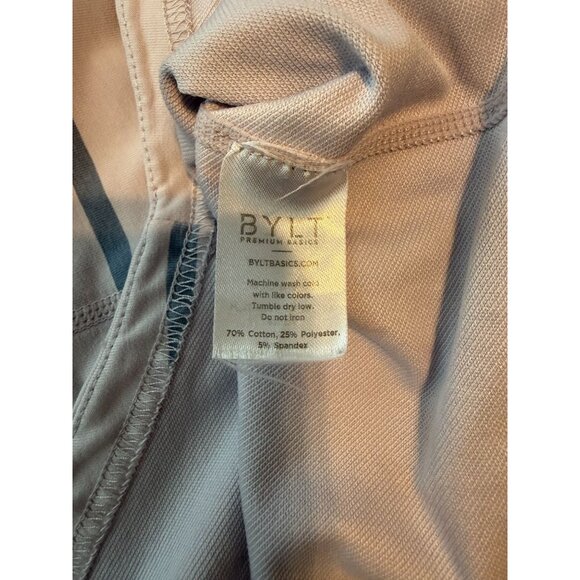 BYLT Men's Drop Cut Lux Short Sleeve T-Shirt Medium Lavender Purple Stripe Gym - Picture 5 of 7